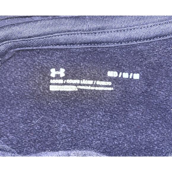 Under Armour UA Navy Blue Rival Comfort Pullover Hoodie Sweatshirt Mens Sz M - Picture 6 of 9